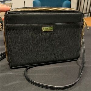 Henri Bendel Black convertible Crossbody iPad Mini Bag with Gold Details